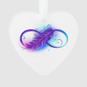 Infinity with Purple Feather Ornament