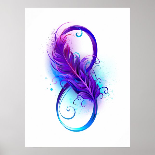 Infinity with Purple Feather Poster (Vorne)