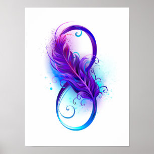 Infinity with Purple Feather Poster
