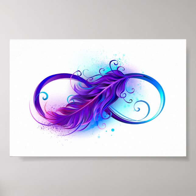 Infinity with Purple Feather Poster (Vorne)