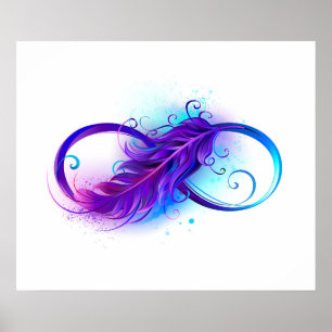 Infinity with Purple Feather Poster