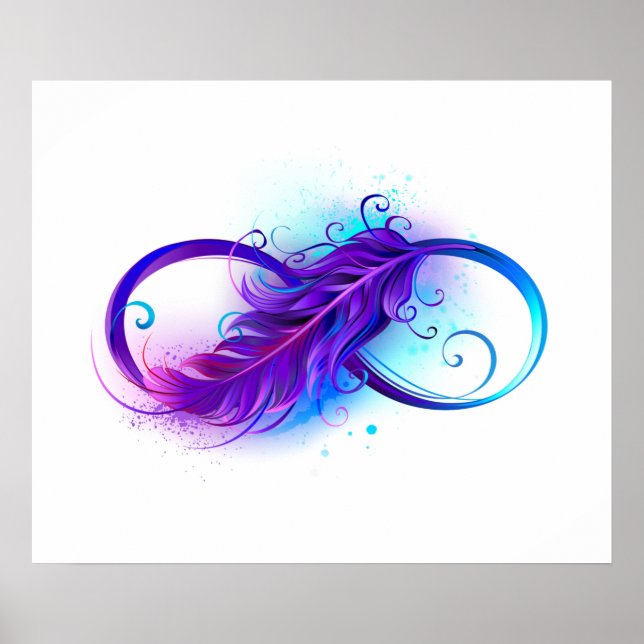 Infinity with Purple Feather Poster (Vorne)