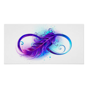 Infinity with Purple Feather Poster