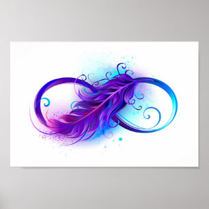Infinity with Purple Feather Poster