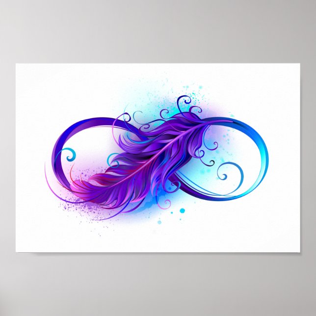 Infinity with Purple Feather Poster (Vorne)