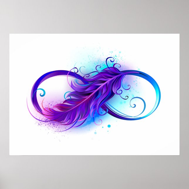 Infinity with Purple Feather Poster (Vorne)