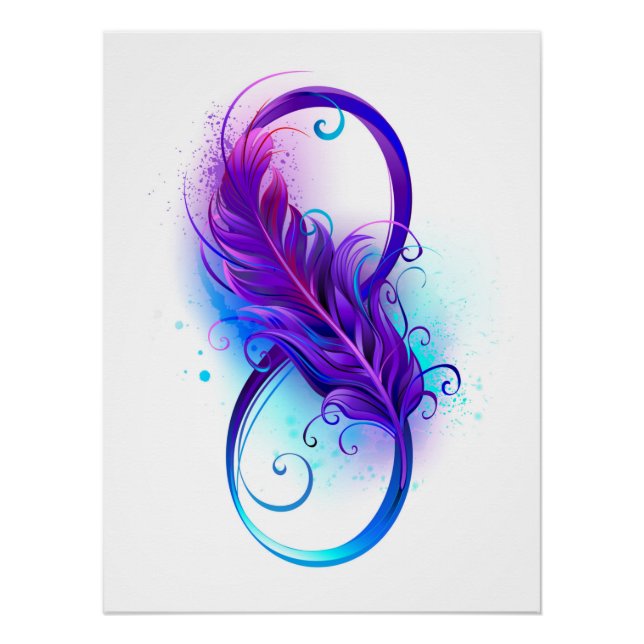Infinity with Purple Feather Poster (Vorderseite)