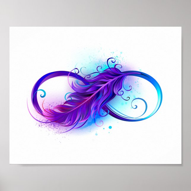 Infinity with Purple Feather Poster (Vorne)