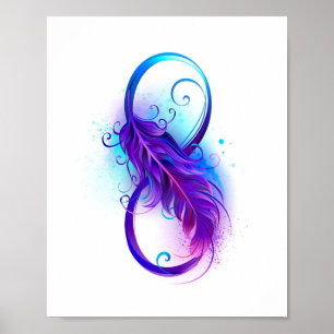 Infinity with Purple Feather Poster