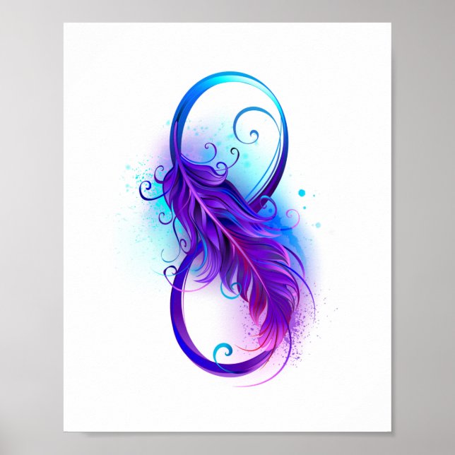 Infinity with Purple Feather Poster (Vorne)