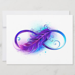 Infinity with Purple Feather Save The Date
