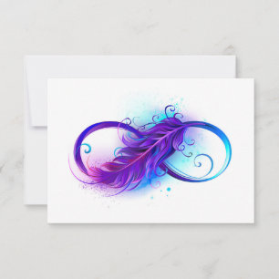 Infinity with Purple Feather Save The Date