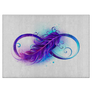 Infinity with Purple Feather Schneidebrett