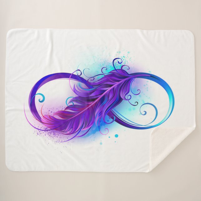 Infinity with Purple Feather Sherpadecke (Vorderseite (Horizontal))