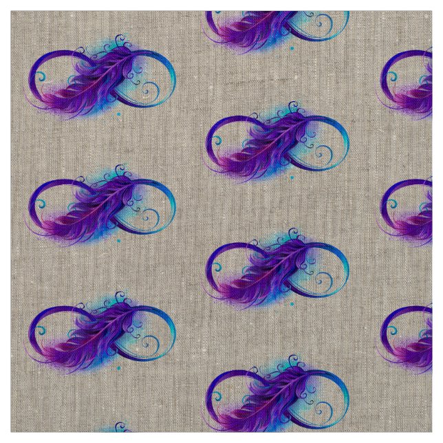 Infinity with Purple Feather Stoff (Muster)