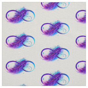 Infinity with Purple Feather Stoff