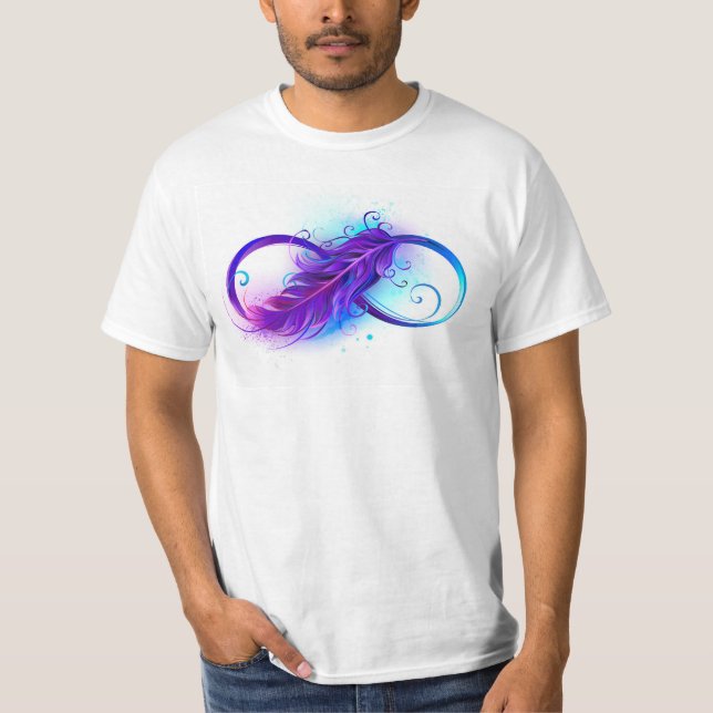 Infinity with Purple Feather T-Shirt (Vorderseite)