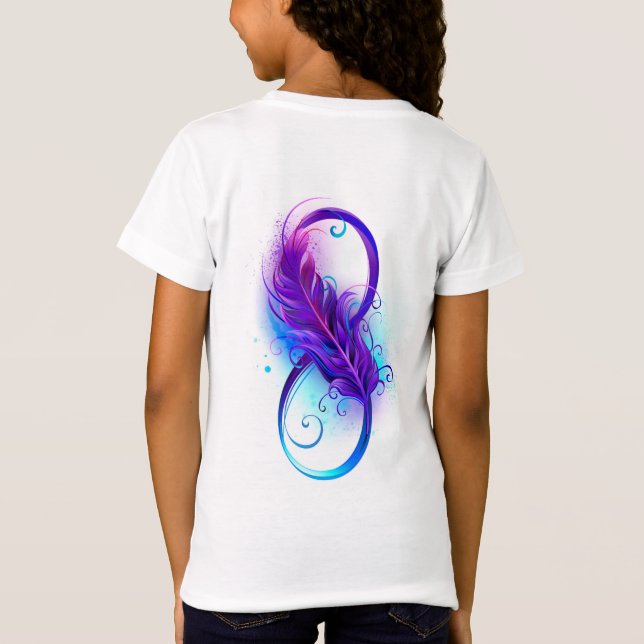 Infinity with Purple Feather T-Shirt (Rückseite)