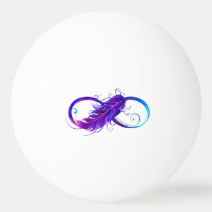 Infinity with Purple Feather Tischtennisball