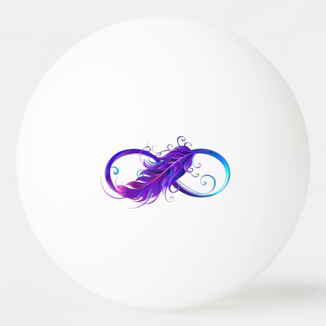 Infinity with Purple Feather Tischtennisball (Vorderseite)