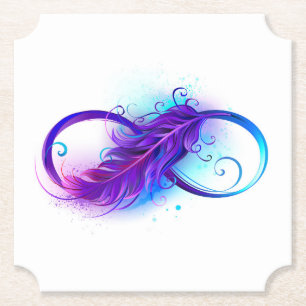 Infinity with Purple Feather Untersetzer