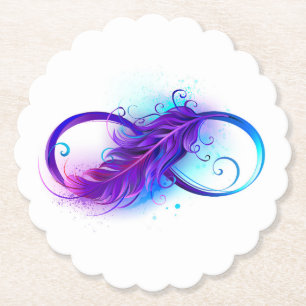 Infinity with Purple Feather Untersetzer