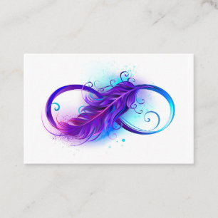 Infinity with Purple Feather Visitenkarte