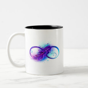 Infinity with Purple Feather Zweifarbige Tasse