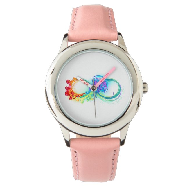 Infinity with Rainbow Jellyfish Armbanduhr (Vorderseite)