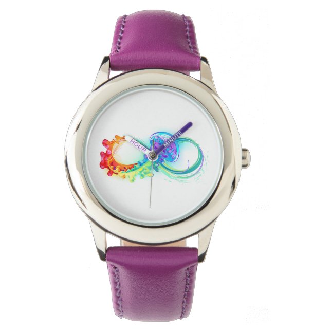 Infinity with Rainbow Jellyfish Armbanduhr (Vorderseite)