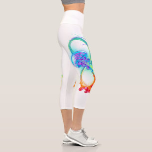 Infinity with Rainbow Jellyfish Capri Leggings