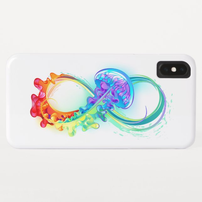 Infinity with Rainbow Jellyfish Case-Mate iPhone Hülle (Rückseite (Horizontal))