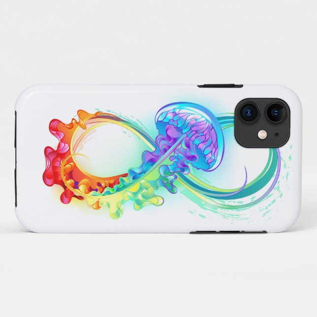 Infinity with Rainbow Jellyfish Case-Mate iPhone Hülle (Rückseite (Horizontal))