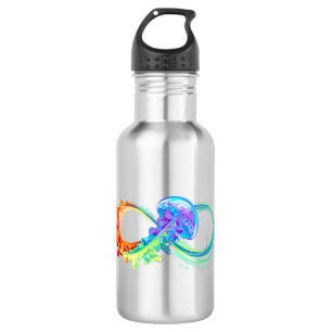 Infinity with Rainbow Jellyfish Edelstahlflasche