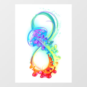 Infinity with Rainbow Jellyfish Fensteraufkleber