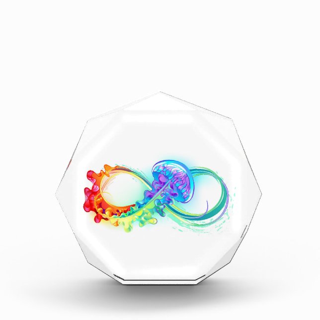 Infinity with Rainbow Jellyfish Fotoblock (Vorderseite)