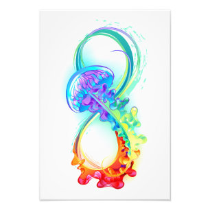 Infinity with Rainbow Jellyfish Fotodruck