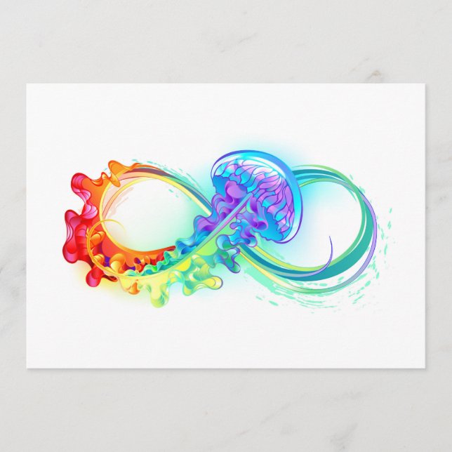 Infinity with Rainbow Jellyfish Hinweiskarte (Vorderseite)