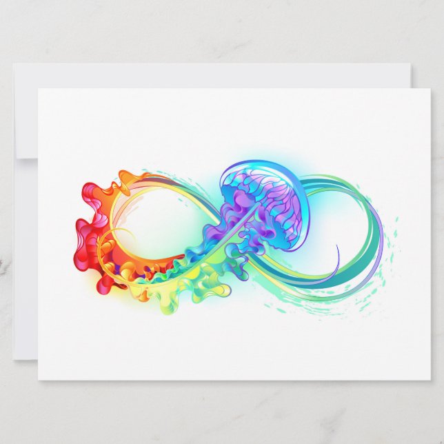 Infinity with Rainbow Jellyfish Karte (Vorderseite)