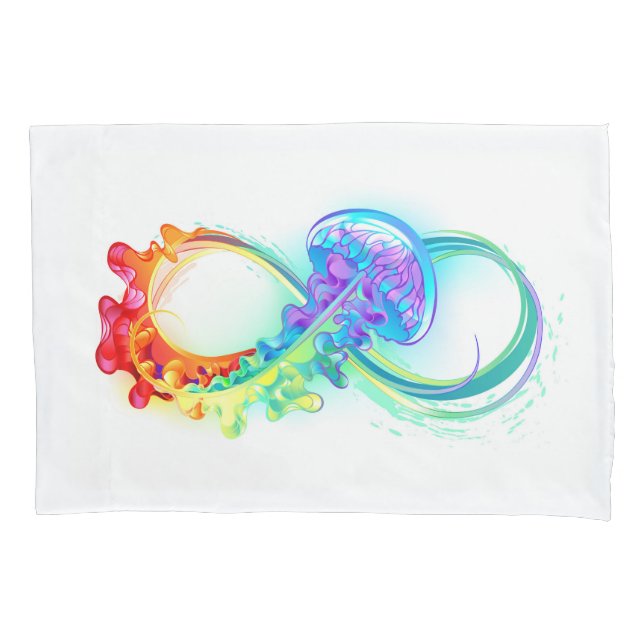 Infinity with Rainbow Jellyfish Kissenbezug (Vorderseite)