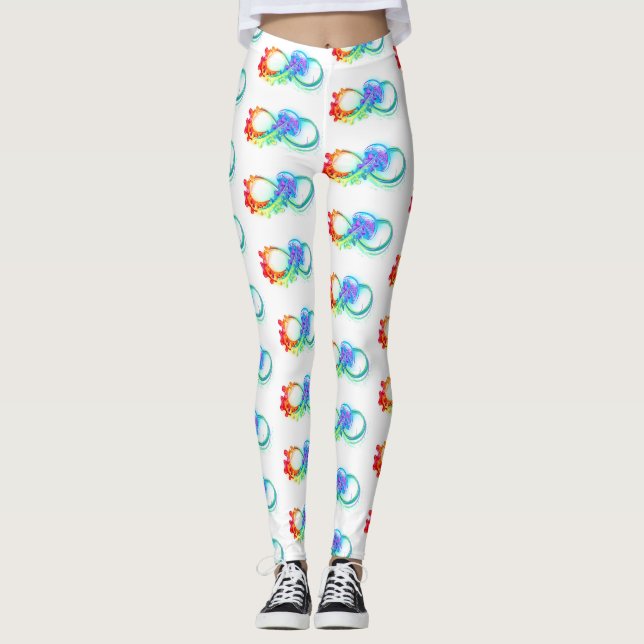 Infinity with Rainbow Jellyfish Leggings (Vorderseite)