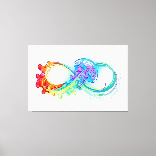 Infinity with Rainbow Jellyfish Leinwanddruck (Vorderseite)