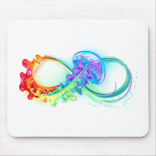Infinity with Rainbow Jellyfish Mousepad