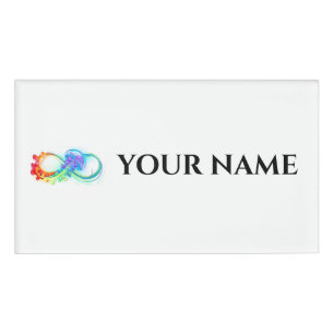 Infinity with Rainbow Jellyfish Namenschild