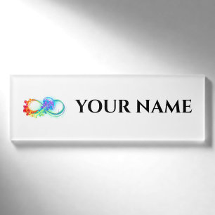 Infinity with Rainbow Jellyfish Namenschild