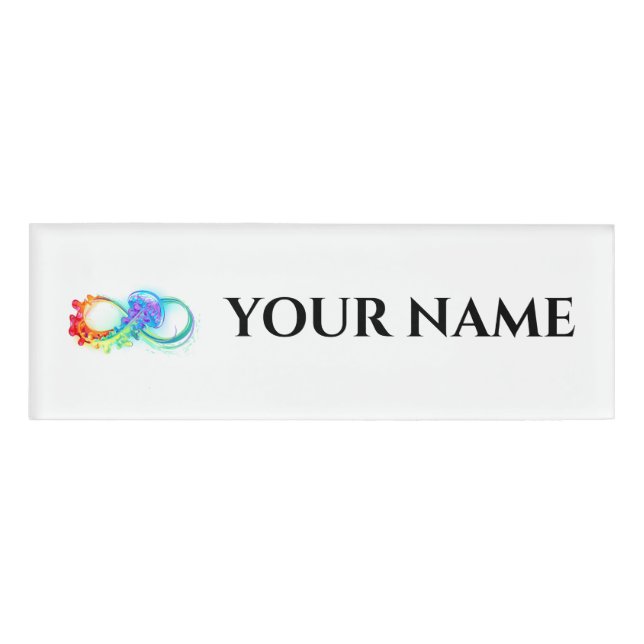 Infinity with Rainbow Jellyfish Namenschild (Vorderseite)