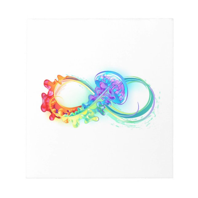 Infinity with Rainbow Jellyfish Notizblock (Vorderseite)