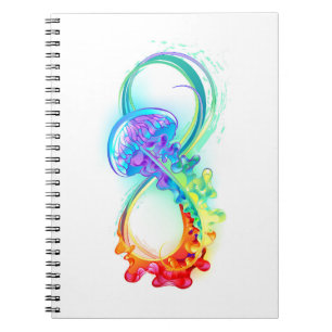 Infinity with Rainbow Jellyfish Notizblock