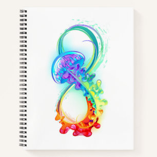 Infinity with Rainbow Jellyfish Notizbuch
