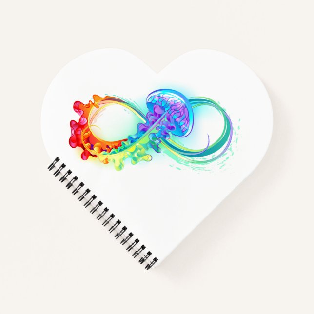 Infinity with Rainbow Jellyfish Notizbuch (Vorderseite)